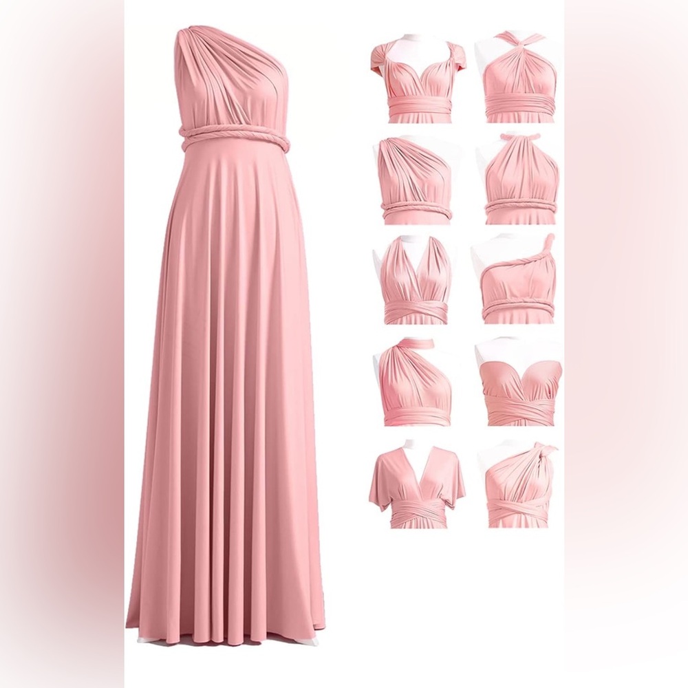 72styles Infinity Convertible Bridesmaid, Long Multi-Way Dress Twist Wrap Dress